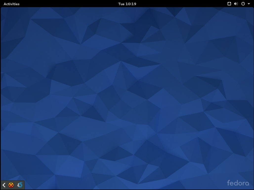 Gnome 3.16 showing the new style system tray